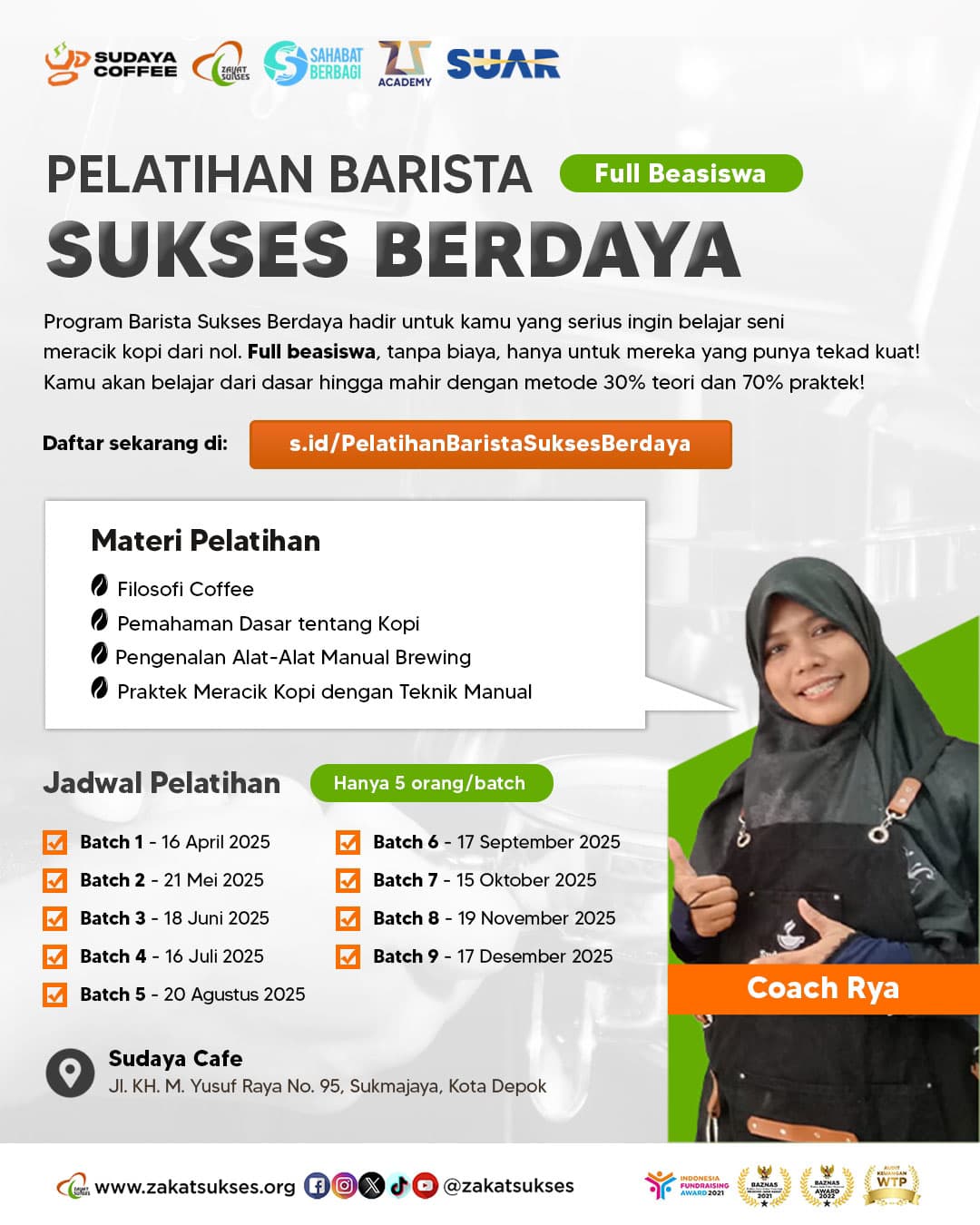 ☕ PELATIHAN BARISTA SUKSES BERDAYA – FULL BEASISWA! 🚀