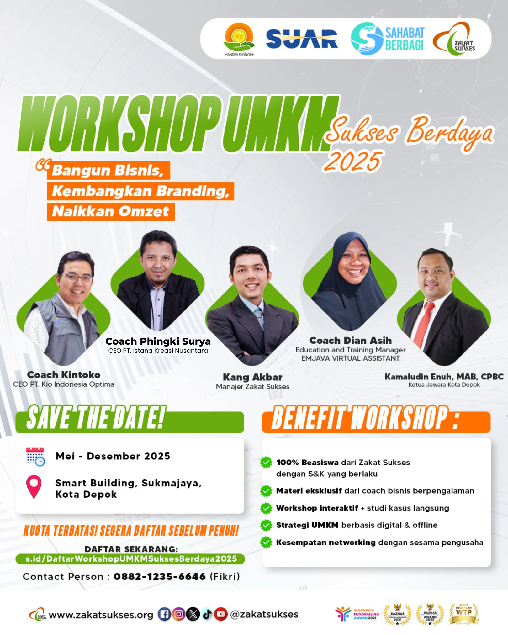 Zakat Sukses Gelar Workshop UMKM Sukses Berdaya 2025, Pendaftaran Tahap Pertama Dibuka Hingga 25 Maret